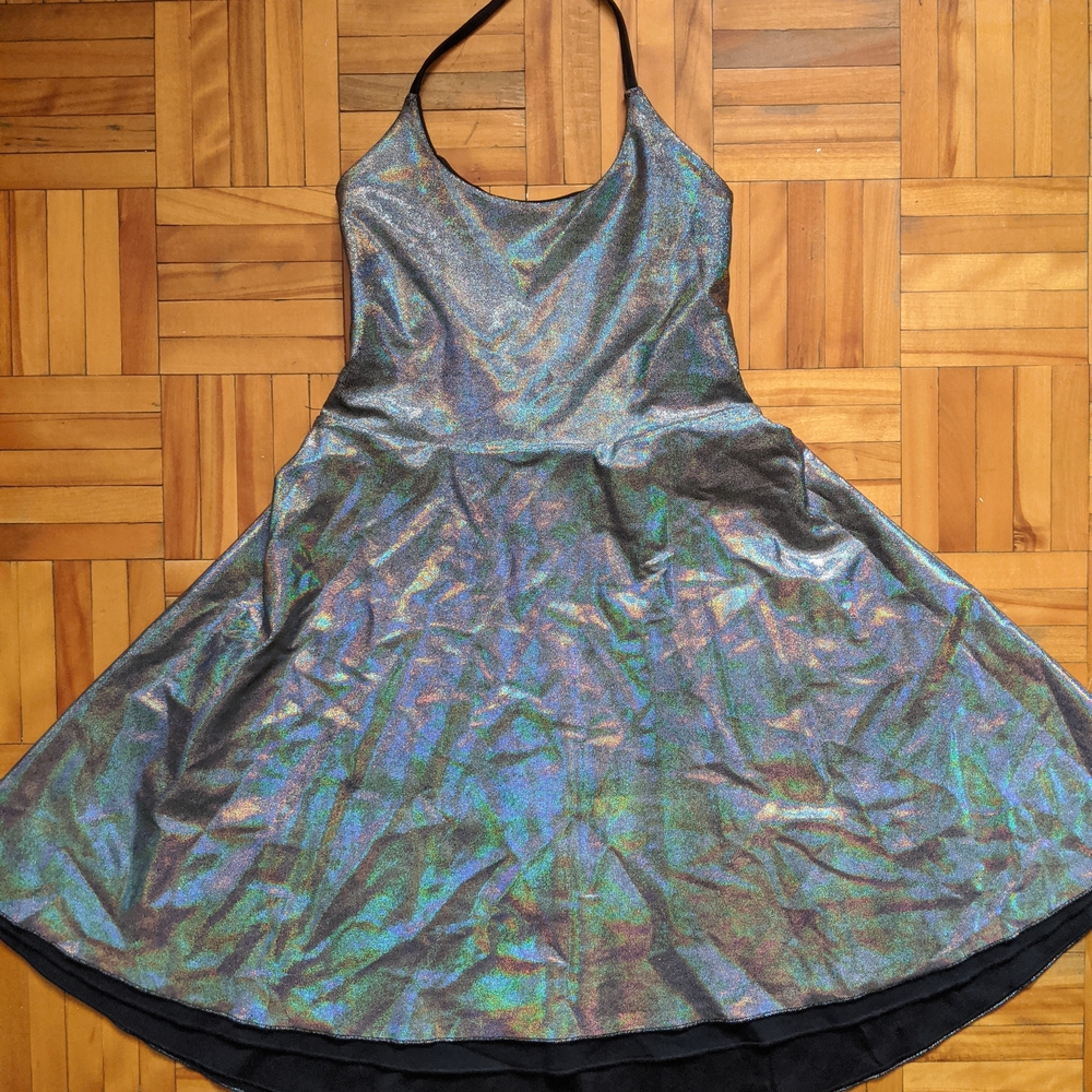 Holographic Halter Dress